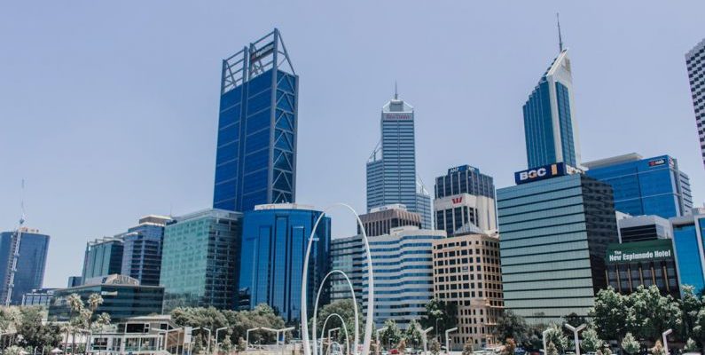Perth - City of Perth under a Blue Sky