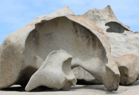Kangaroo Island - Abstract Rock Formations on Brown Sand