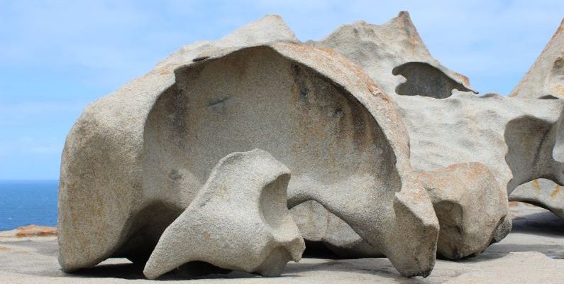 Kangaroo Island - Abstract Rock Formations on Brown Sand