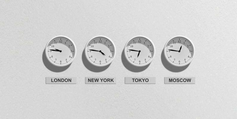 24 Hours - London New York Tokyo and Moscow Clocks